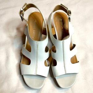 Franco Sarto white wedge platform sandals
